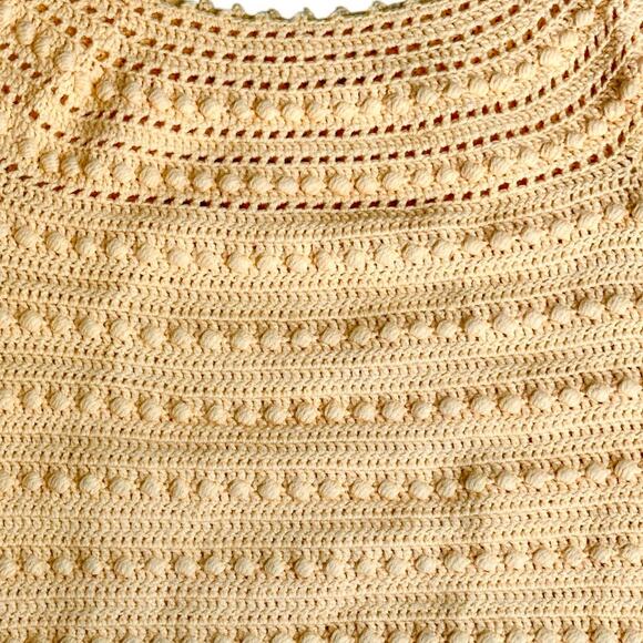 Handmade Knit Sleeveless Sweater Women's Large Orange Boho - Picture 4 of 5